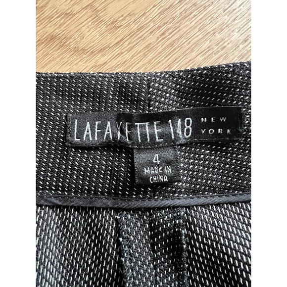 Lafayette 148 New York Women's Size 4 Gray Micro Dot Tailored Dress Pants - Picture 6 of 7